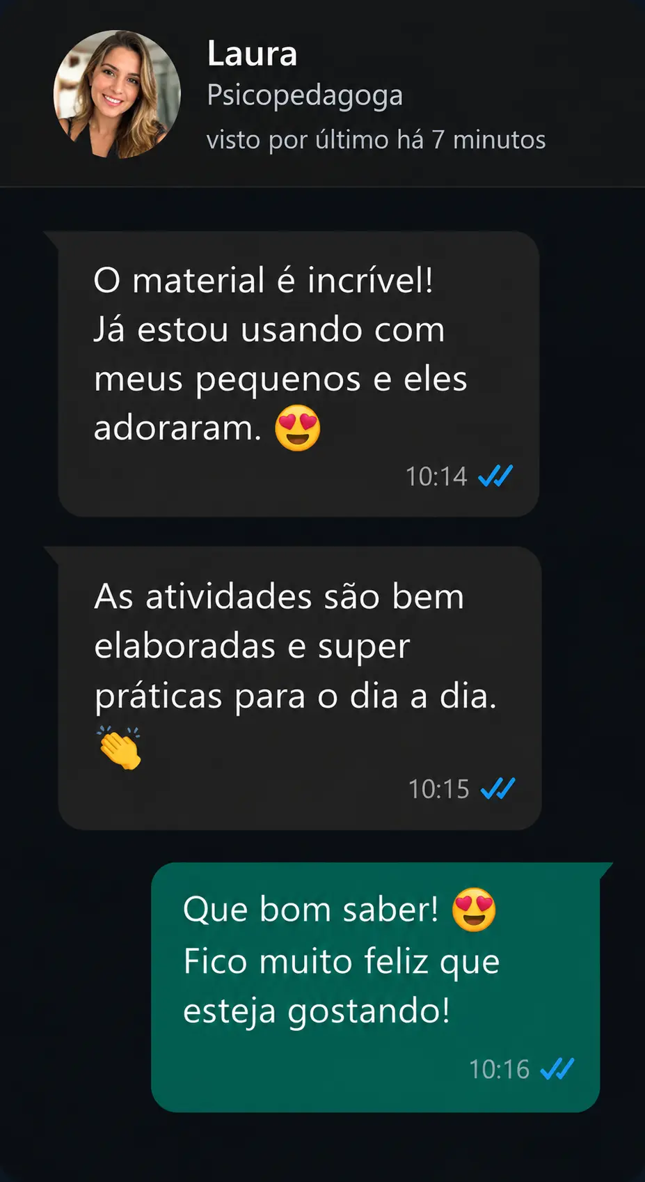 Conversa com depoimento sobre o material, 3 de 7