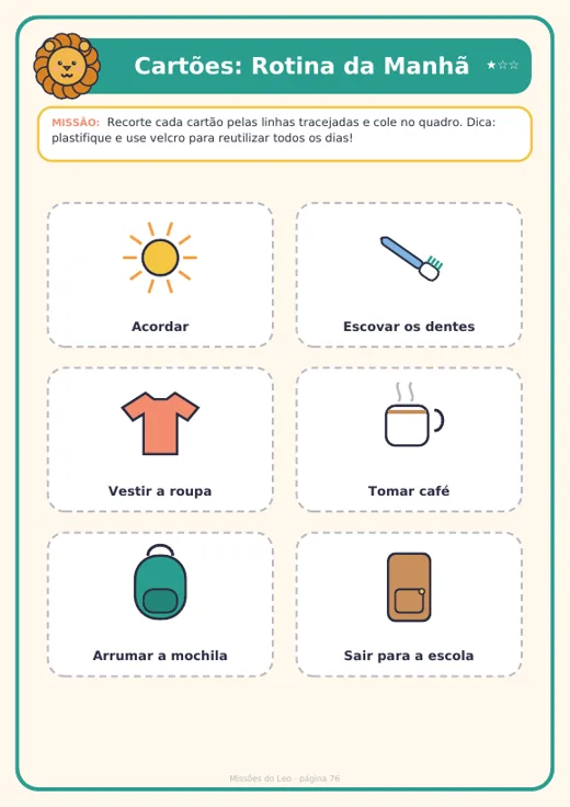Página de rotina visual